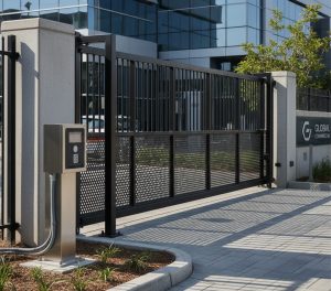 Modern commercial gate with access control